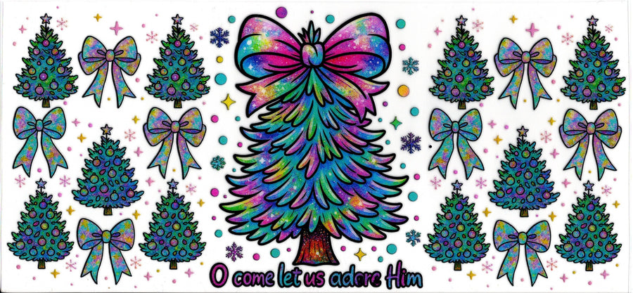 Oh Come Let Us Adore Him ~ Water paint Christmas Tree