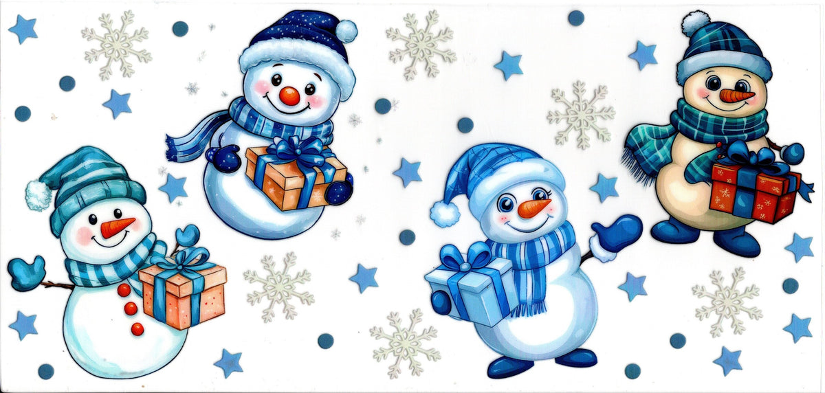 Blue Snowmen with Presents