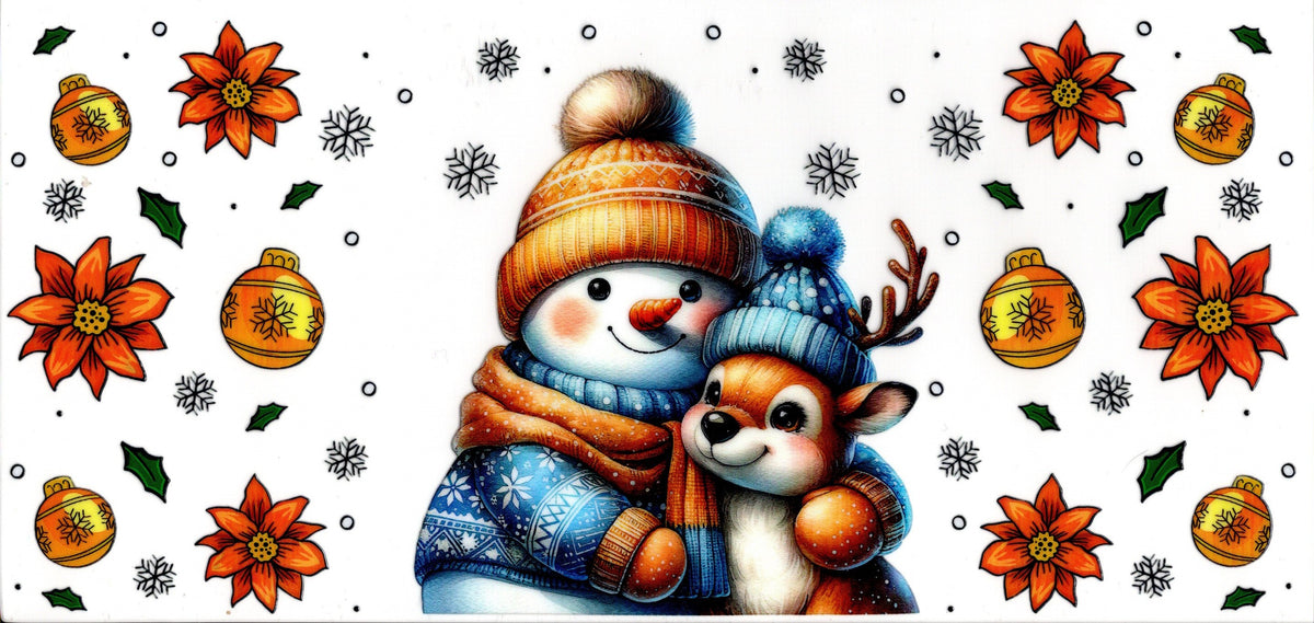 Blue Snowman and Deer