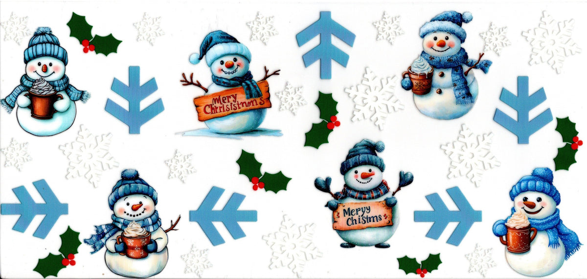 Merry Christmas ~ Blue Snowmen