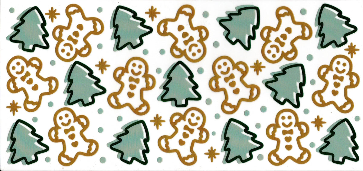 Christmas Trees and Gingerbread Men ~ Decal Only