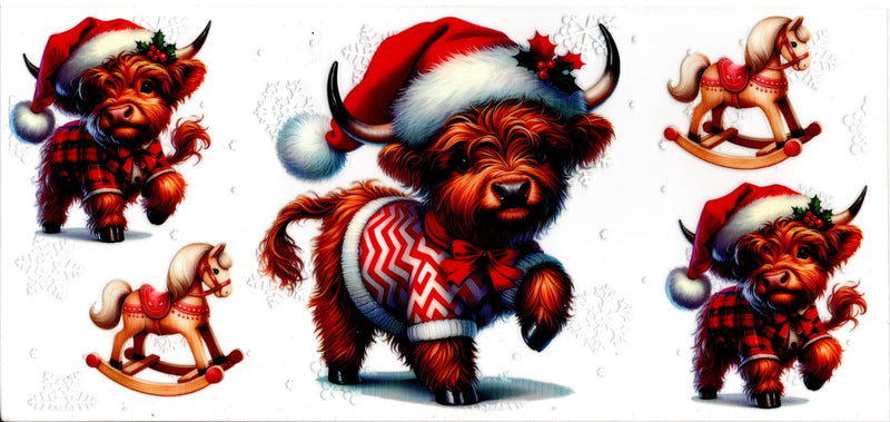 Baby Highland Cows and Rocking Horses ~ Christmas
