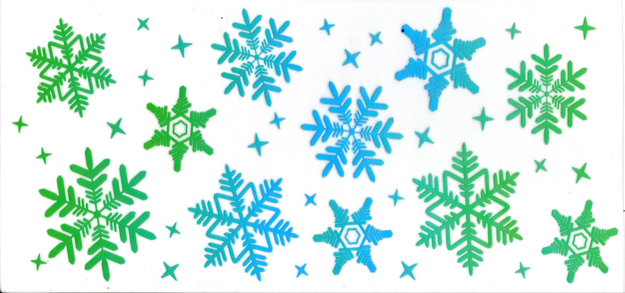 Green and Blue Snowflakes