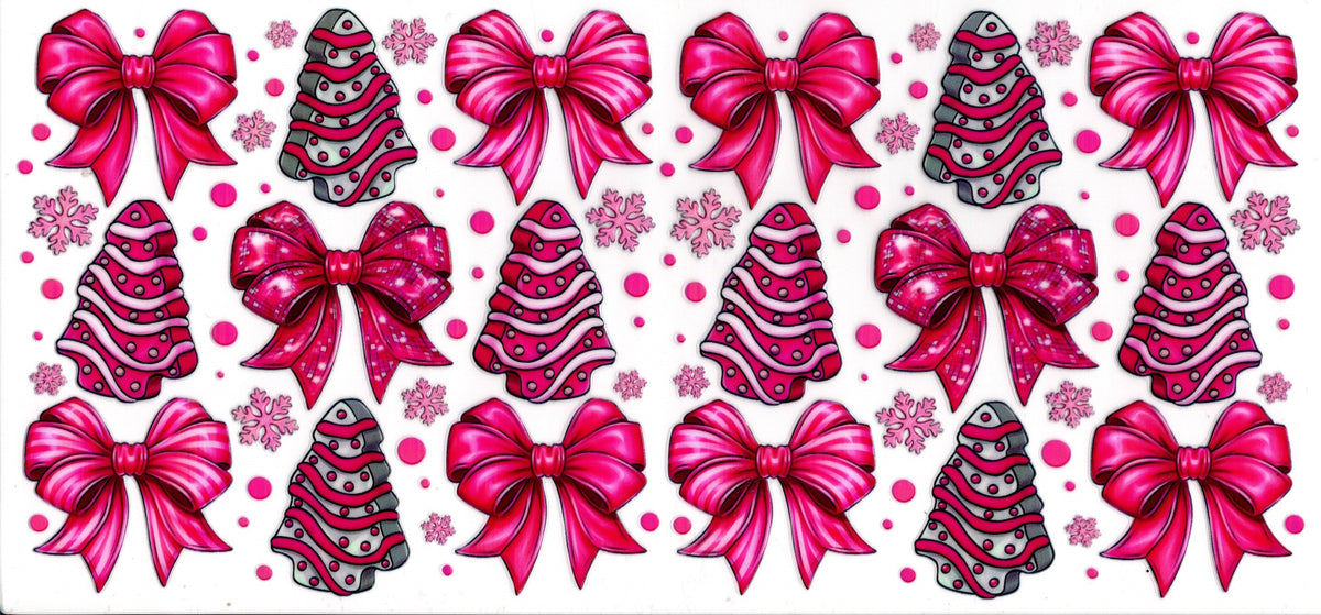 Christmas Tree Cakes and Pink Bows
