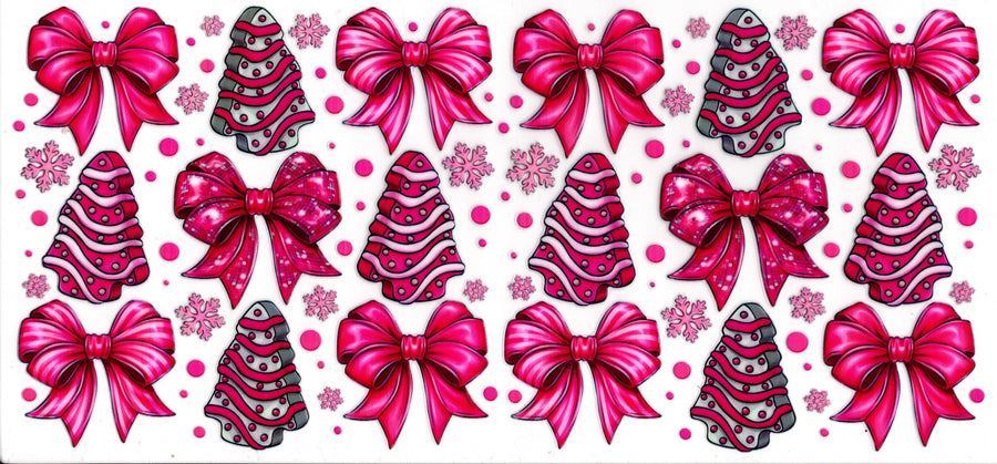Christmas Tree Cakes and Pink Bows