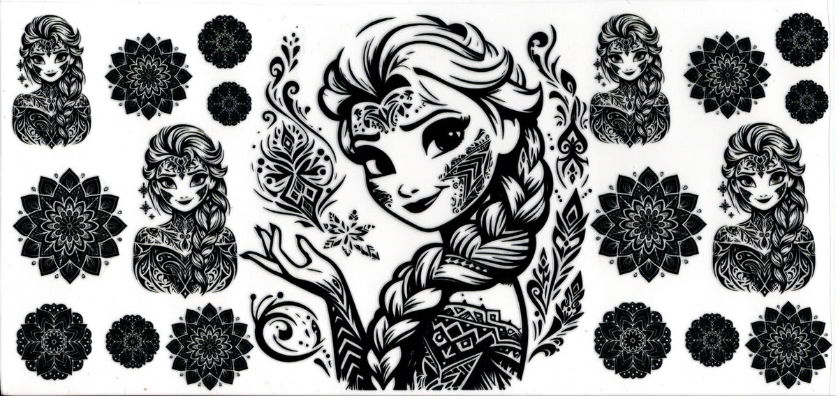 Elsa Black Outline