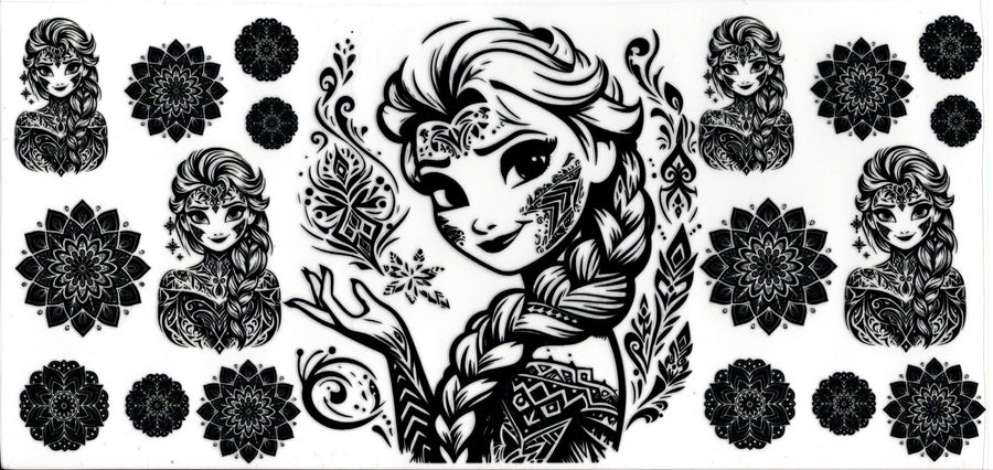 Elsa Black Outline