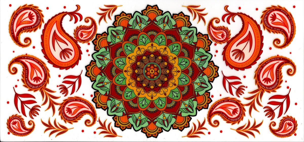 Orange Red and Green Mandala