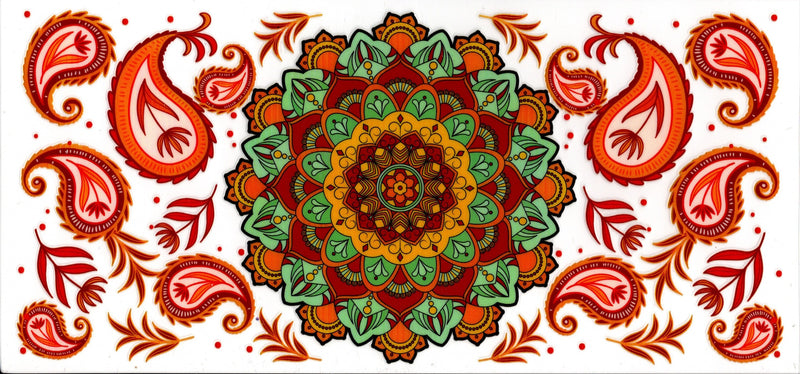 Orange Red and Green Mandala