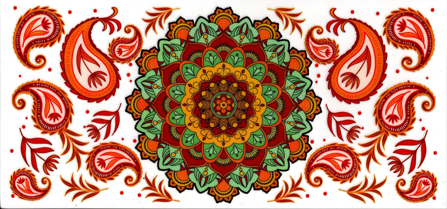 Orange Red and Green Mandala