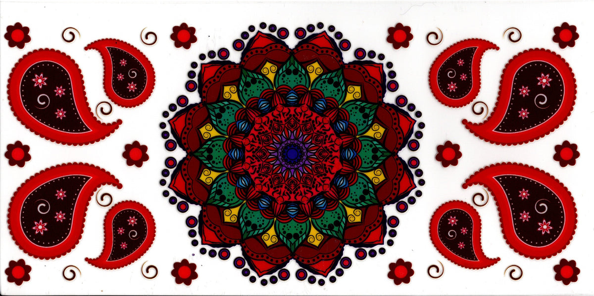 Red Green and Wine Colored Mandala