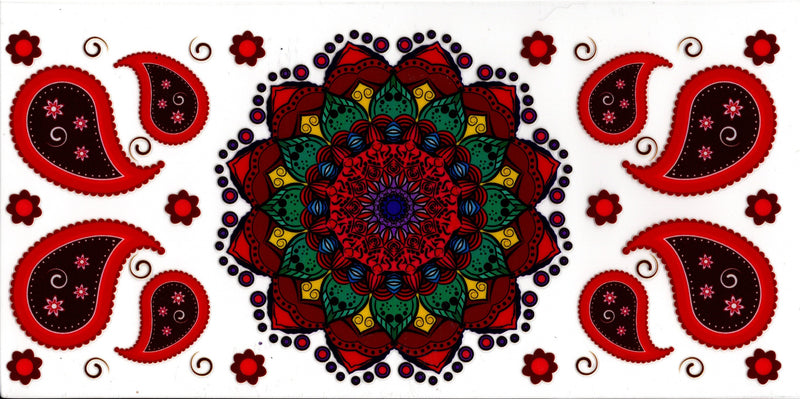 Red Green and Wine Colored Mandala