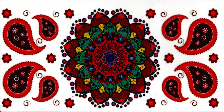 Red Green and Wine Colored Mandala