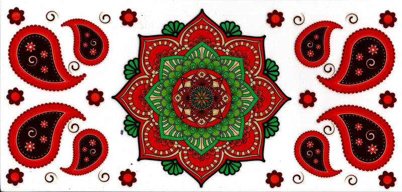 Green Red and Purple Mandala