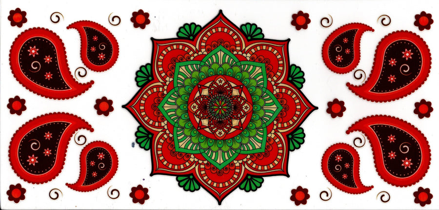 Green Red and Purple Mandala