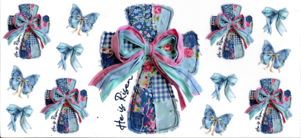 He Is Risen ~ Easter ~ Blue Quilt Pattern Cross