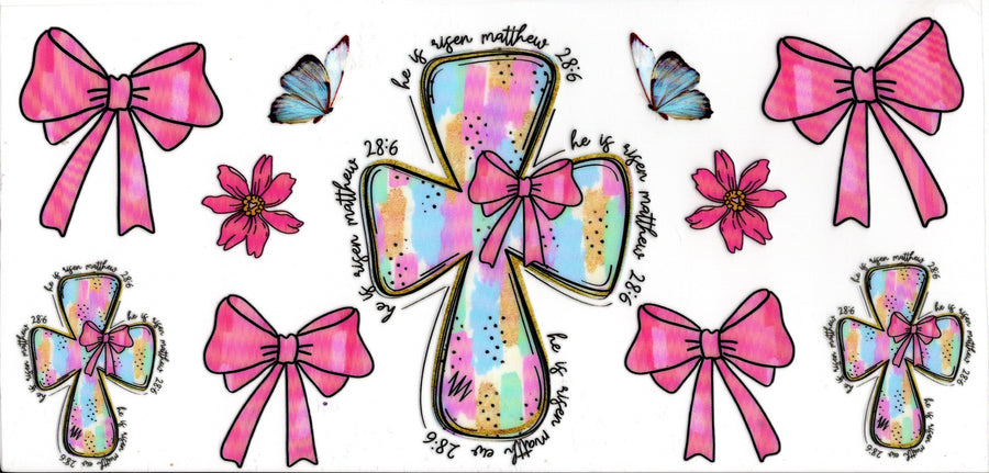 He Is Risen ~ Easter ~ Pastel with Bows