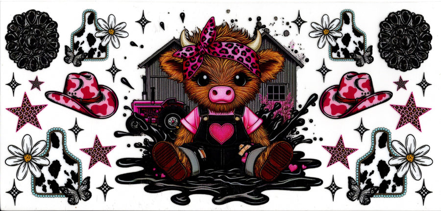 Highland Cow and Western Things ~ Pink Cheetah Headband