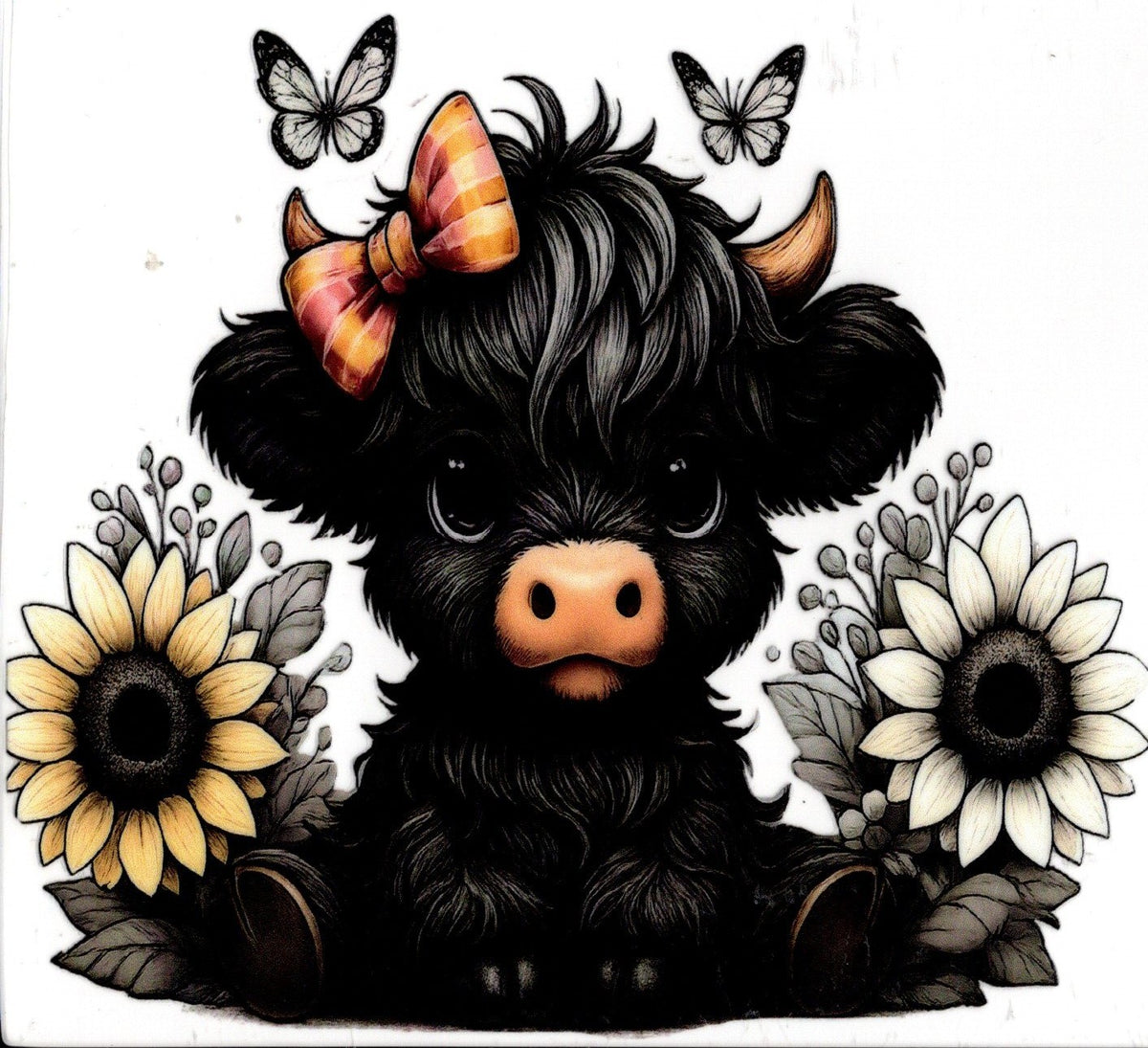 Black Hair Highland Cow