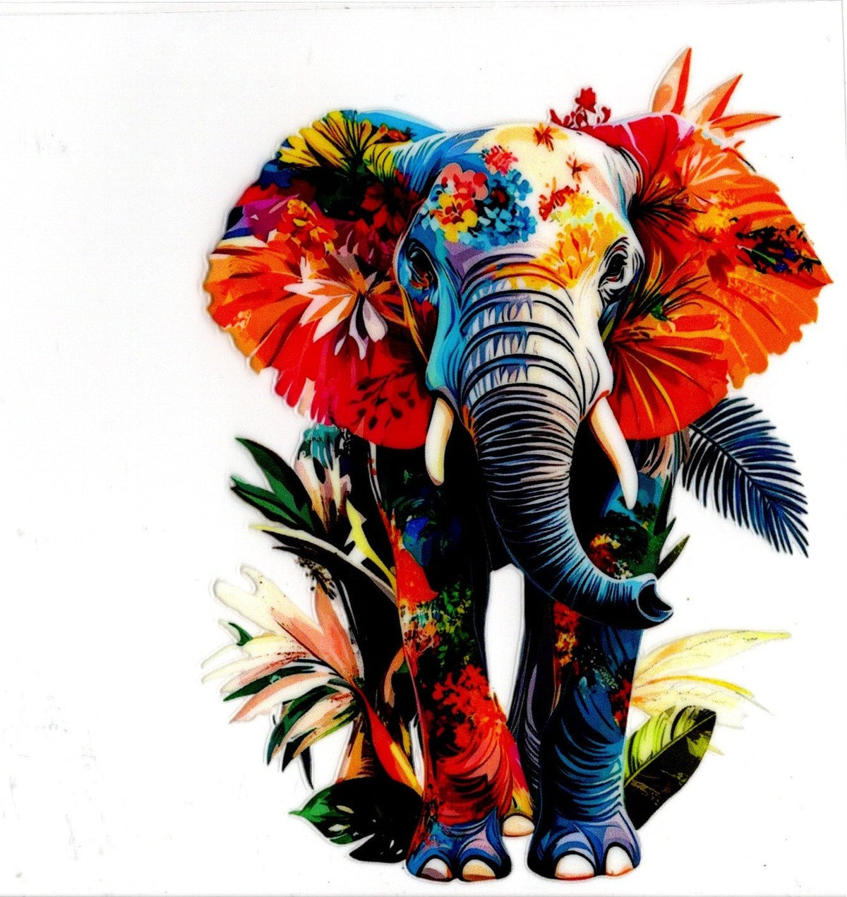 Elephant with Bright Floral