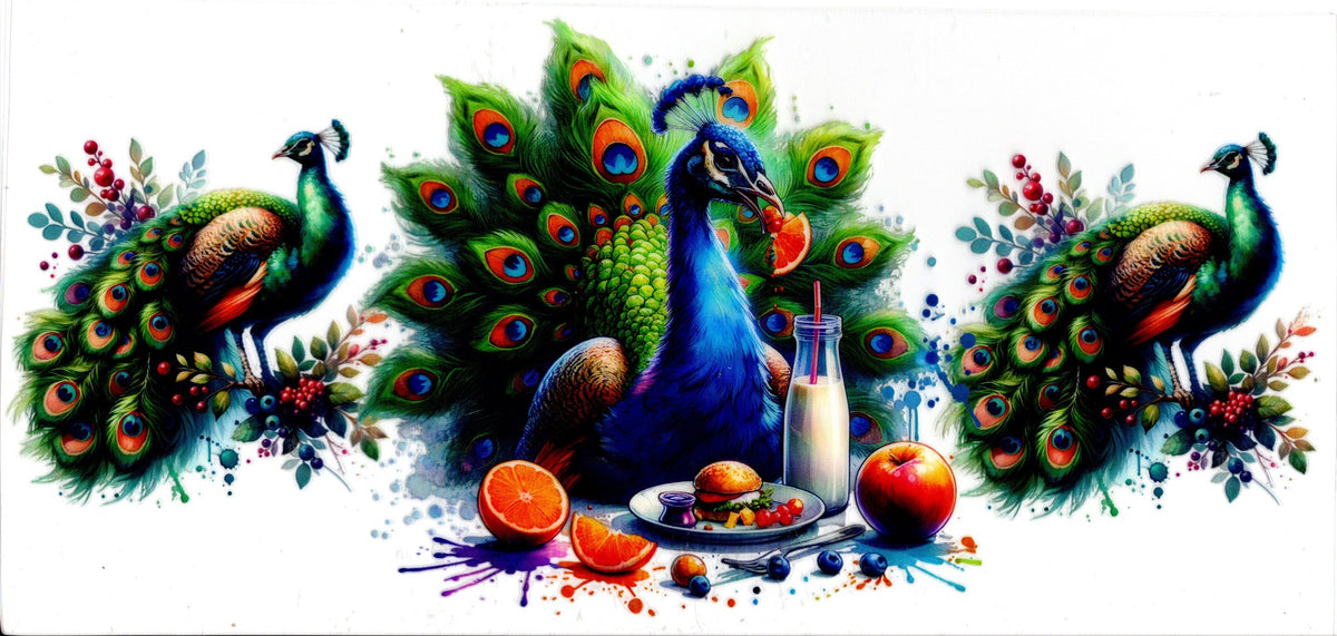Peacock Eating A Meal