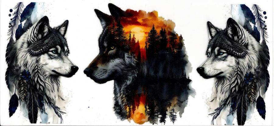 Wolf ~ Winter and Sunset Scenes