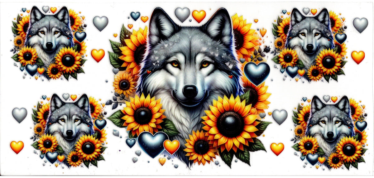 Wolf and Sunflowers