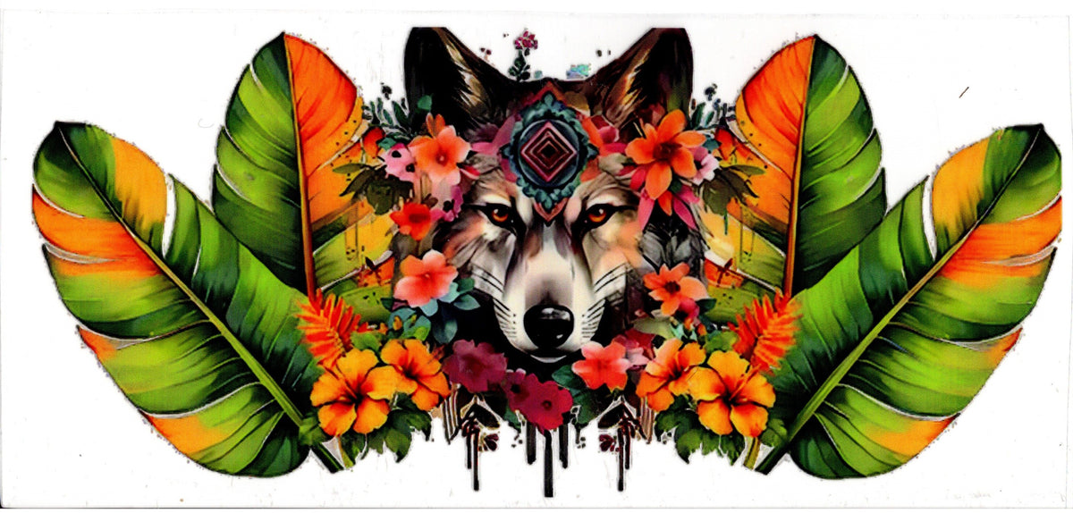Wolf and Palm Leaves
