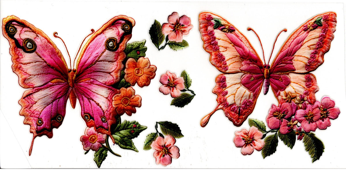 Fabric Pink and Peach Butterflies