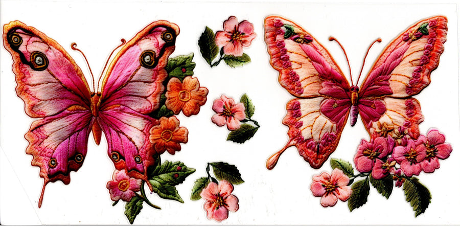 Fabric Pink and Peach Butterflies