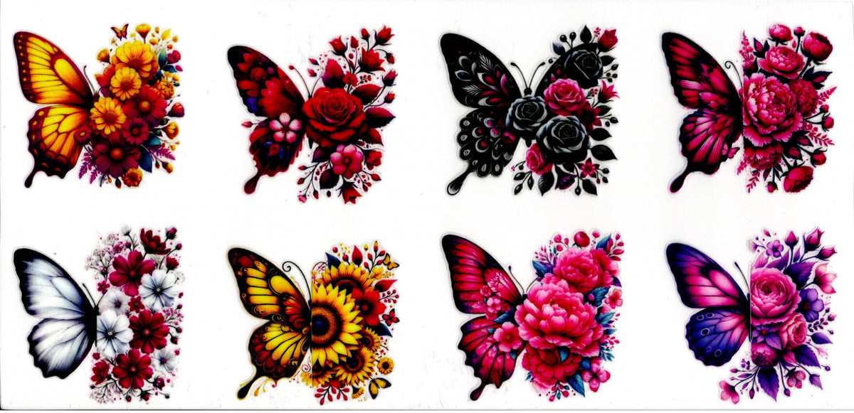 Colorful Butterflies and Flowers
