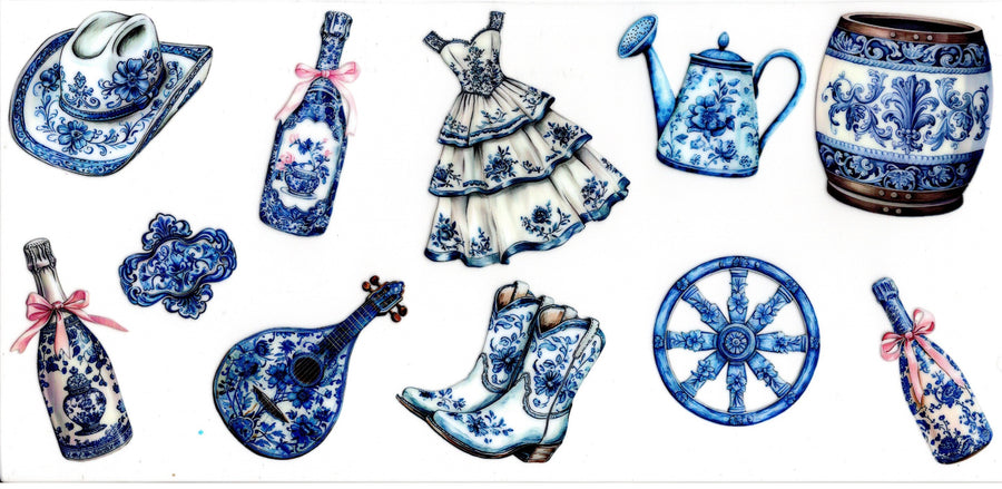 Blue Floral Western Things
