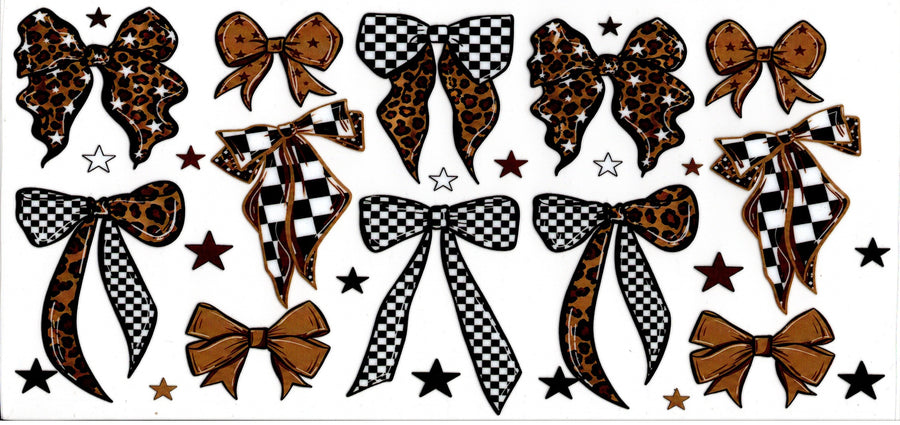 Black and Brown Checker and Cheetah Print