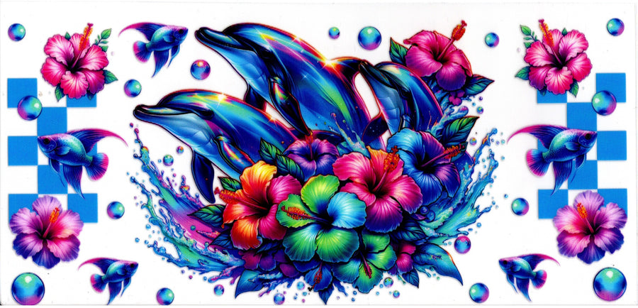 Holo Dolphins and Flowers
