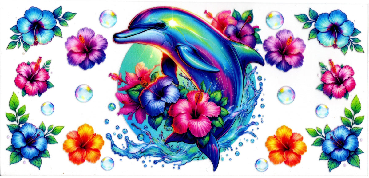 Holo Dolphin and Flowers
