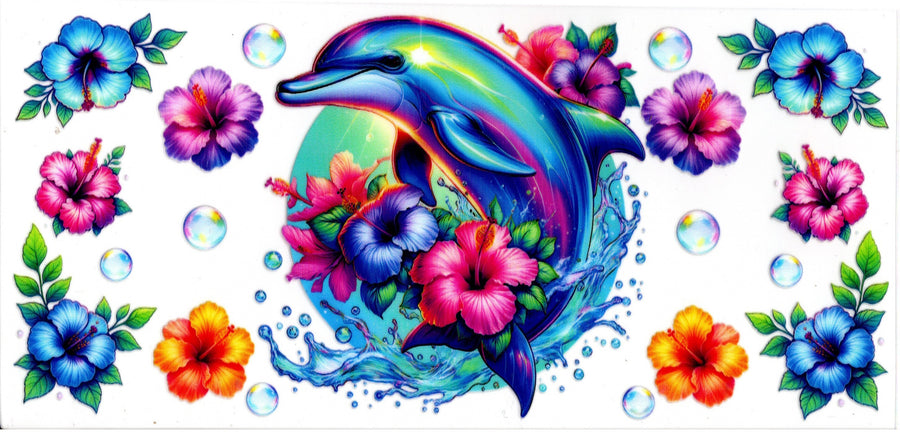 Holo Dolphin and Flowers