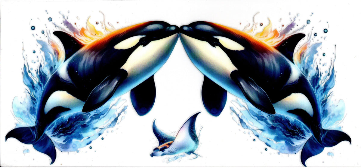 Killer Whales "Kissing" and Sting Ray