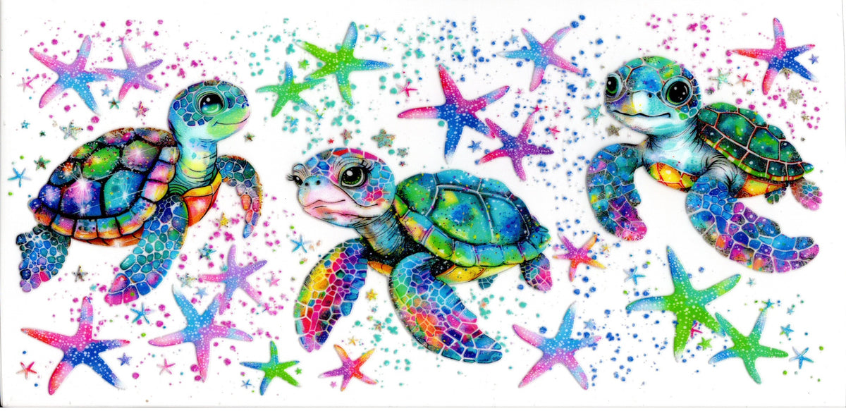 Holographic Pastel Turtles and Starfish