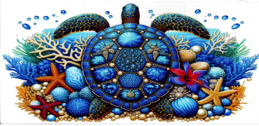Blue Turtle and Seashells