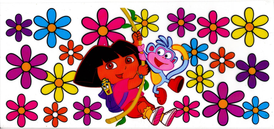 Dora and Boots and Colorful Flowers