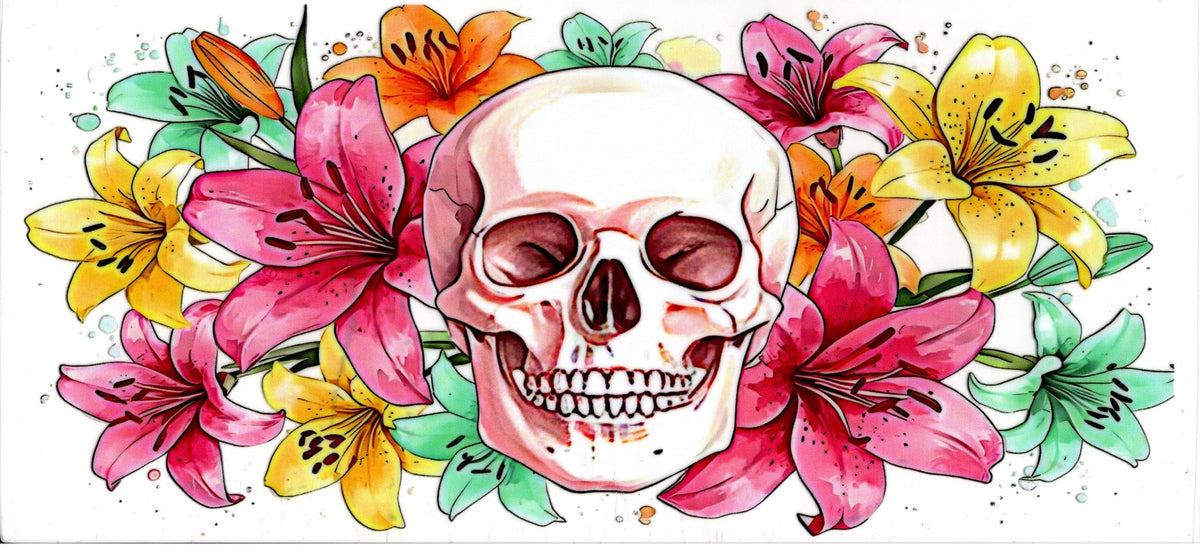 Skull and Flowers