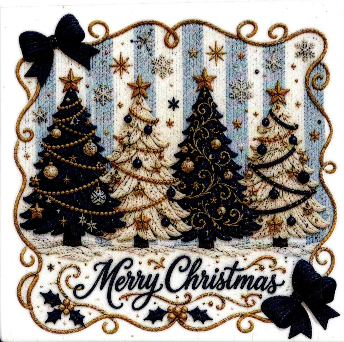 Merry Christmas ~ Navy and Gold