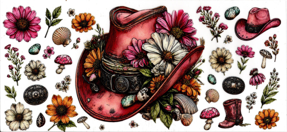 Western Hat and Flowers